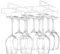 FOMANSH Wine glass holder hanging, no drilling required, storage, no screws required, stainless steel, adjustable shelf thickness, kitchen, White