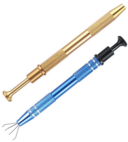 Grevosea 2 Pinzette Per Gioielli,pinza per piercing,Diamante Strumenti Per Raccogliere Gioielli,in Acciaio Inox Pick-up Pinze Per Chip Ic,componenti Elettronici DIY Creazione Di Gioielli-12cm