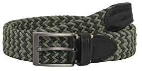 Redbridge Geflochtener Gürtel Elastisch Flexibel verstellbar Unisex Stretchgürtel Khaki-Schwarz 85