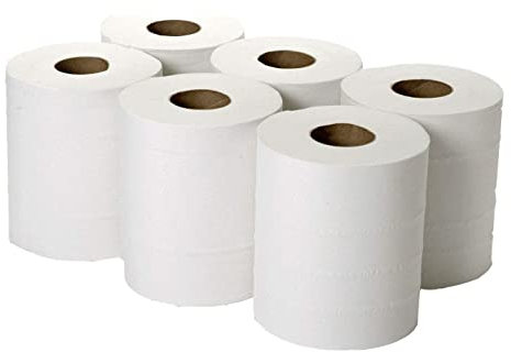 Straame - Centrefeed Paper Tissue Rolls - Embossed Pattern Hand Towel - for Home Office Warehouse Bathroom Garage Kitchen, Wipe Away - Wall Mounted Lockable Rolls - 2-Ply (Pack of 6, White)