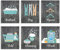 SUPERDANT Ensemble de 6 Quatre Paysages Saisonniers Mur Art Prints Matin Soir Paysage Mur Art Toile Affiche Soleil Lune Sans Cadre Impressions Sur Toile Mur Art Pour Salon Home Decor 20x25cm