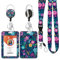 ID Badge Holder mit Lanyard, einziehbare ID Badge Card Holders Abnehmbare Hals Lanyard Strap mit Badge Reel und vertikale ID-Halter für Krankenschwester Studenten (Flower Beautiful)