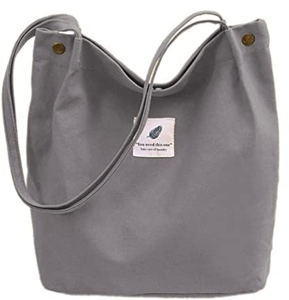 oukesin Damen Leinwand Umhängetasche große Kapazität Umhängetasche Schultourismus lässig,Grau