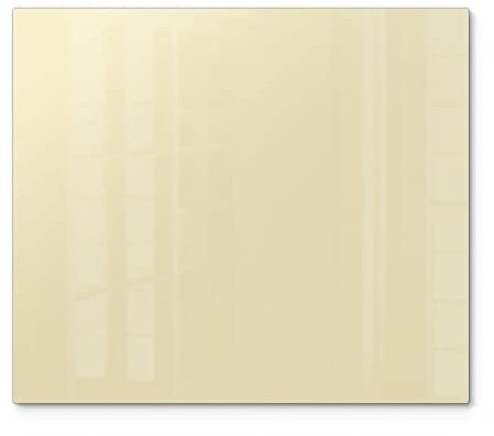 DEQORI Herdabdeckplatte Glas | einteilig 60x52 cm | Unifarben - Beige | Ceranfeld Abdeckplatte für Küche | Herd-Abdeckung universal | Glasplatte & Schneidebrett für Kochplatten