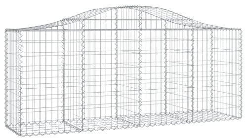 vidaXL Gabione mit Hochbogen 40 STK., Steinkorb Drahtkorb Dekorativ, Gabionenkörbe Verstärkte Gabionenhaken, Gabionenwand Gabionen Zaun Garten, Verzinktes Eisen