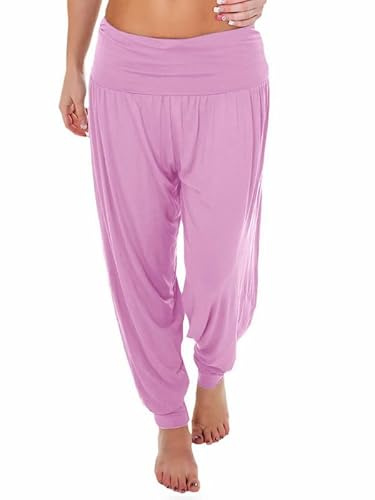 Prime fashions - Ladies Harem Trousers - Women's Full-Length Stretch Casual Pants (XXL, Baby Pink)