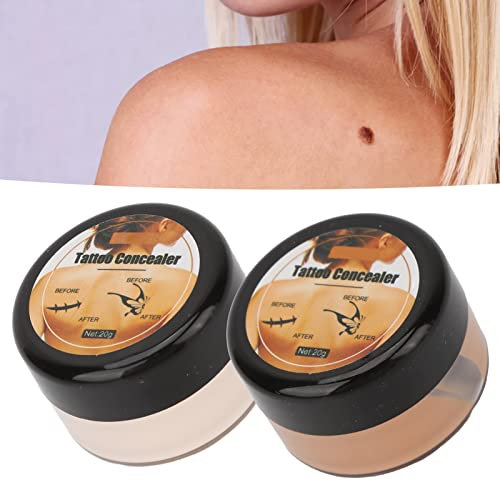 Tattoo Cover Up, Narben Cover Up, Tattoo Concealer, Make-up Concealer Set Wasserdicht Make-up Haut Narbe Dunkle Flecken Muttermal Concealer für Männer Frauen (Helle Farbe und dunkle Farbe)