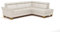CAVADORE Leder-Schlafsofa Ammerland mit Ottomane / Landhaus-Sofa mit Federkern, Bett, Bettkasten + Kopfteilverstellung / 245 x 84 x 194 / Leder Weiß
