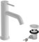 hansgrohe Tecturis S - Waschtischarmatur mit Zugstange, energiesparend (CoolStart), Wasserhahn Bad mit Auslauf Höhe 110mm, Mischbatterie Waschbecken wassersparend (EcoSmart+), Mattweiß