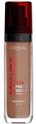 L'Oréal Paris Make-up, Wasserfest und langanhaltend, Flüssige Foundation mit LSF 25, Infaillible 32H Fresh Wear Make-up, 392 Cool, 30 ml