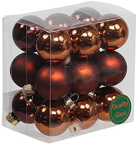 Kleine Baumkugeln aus Glas Ø 2 cm/2,5 cm/3 cm - Christbaumkugeln Baumschmuck Christbaumschmuck Weihnachtsbaumschmuck Weihnachtsbaumkugeln (3 cm, 16 Stück Dunkelbraun)