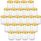 gouveo Lot de 24 bocaux de conservation 100 ml ronds avec couvercles à vis dorés - Petit pot de confiture (EGR100G)