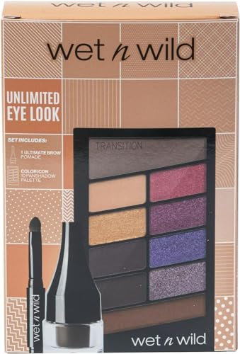 Wet n Wild Ultimate Eye Look Set, Schminkset mit Langanhaltender Augenbrauenpomade & Color Icon 10 Pan Shadow Palette, Cremige Pomade und Hochpigmentierte Lidschatten für Intensive, Verblendbare Looks