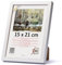 3-B MEGA - Cornice portafoto bianca – 15 x 21 cm (A5) – Cornice in legno, cornice per documenti con vetro acrilico