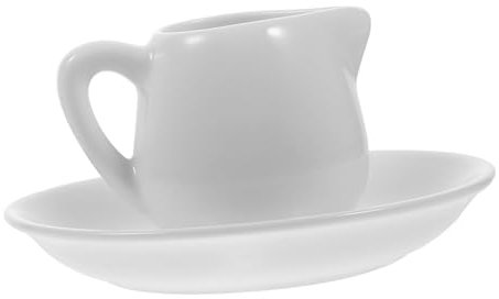 BESTonZON 1 Satz Milchkännchen Aus Keramik Soße Servierboot Kaffeesirup Sauciere Schale Milchkännchen Für Kaffee Keramikkrug Mit Griff Kaffee Milchkännchen Milchschaumbecher Mehrzweck Weiß