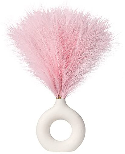 Pampas Grass,Faux Pampas Grass18''/45CM,6 Pcs Artificial Pampass Grass Decor for Vase Fillers, Home,Office,Wedding and Events Decor Pink