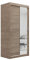 ELUKS OVI Double Sliding Doors Wardrobe with Mirror Furniture for Bedroom Living Room and Hall Wardrobe Organizer Width 100cm/120cm/150cm/180cm/200cm (Sonoma Oak, 120cm+2 drawers)