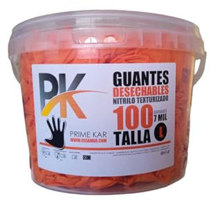 CUBO GUANTES NITRILO TEXTURIZADOS 100 UNIDADES - TALLA XL -