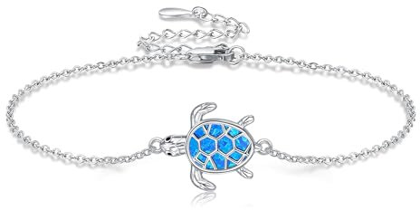 DAYLINLOVE Schildkröten Armband 925 Sterling Silber Meeresschildkröte Armbänder Schildkröte Schmuck Geburtstags Geschenke für Damen Frauen Mädchen Meer Ozean Tier Schildkröte Liebhaber