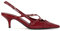 Tacco Kitten Closed Pointed-Toe D'Orsay Cinturino sul retrò Pumps Dress Ufficio Scarpe per Donne Le Signore Ragazze Burgundy Numero 38