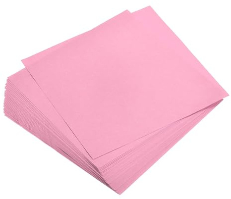 TOP-VIGOR 25 Blatt farbiges Origami-Papier, 20 cm x 20 cm, doppelseitig, handgemachtes Bastelpapier für DIY, Kunsthandwerk, Zeichnen, Schneiden, Rosa