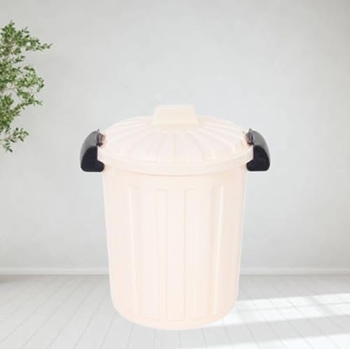 Shop4allsorts Cream Clip Top Storage Bin 25L Medium Waste Paper Bin Toy Storage Pet Food Tub