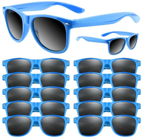 ASTARON Retro Vintage Sonnenbrillen Bulk, 12 Pack polarisiert Günstige Neon Sonnenbrillen Bulk für Frauen und Männer (Himmel Blau)