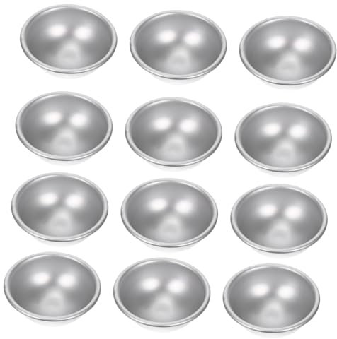 Hohopeti 12stücke Teiliges Aluminiumlegierung Halbkugel Formen Für Diy Badebomben Und Badesalz Einfach Zu Reinigen Und Rostfrei Für Zuhause Oder Professionelle Nutzung