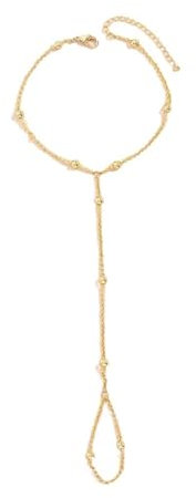 FDEETY Elegante Ykette Handkette Armband Fingerring Verbindung Gliederkette Armschmuck Handschmuck Damenarmband