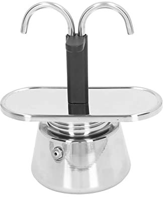 Gsycle Stainless Steel Moka Pot, 100ml Moka Coffee Maker Dual Pipe Stove Top Coffee Percolator Mini 2 Cup Moka Pot Stovetop Coffee Maker, Double Tube Espresso Maker for Making Coffee