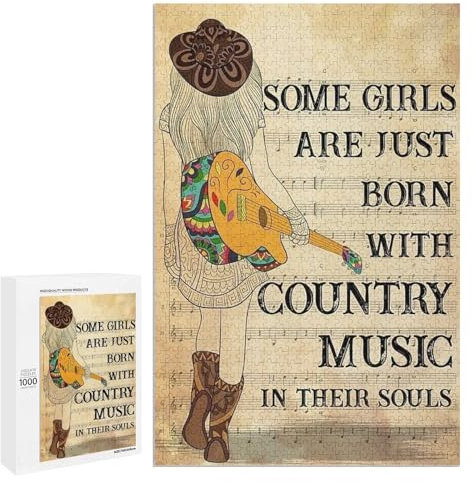 Jigsaw Puzzles 1000 Pieces for Adult Some Girls Just Born with Country Music Wooden Puzzle Puzzles for Youth Home Decor Funny Game Best Gift Preschool Toys
