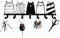 Lvjkes Schlüsselhalter, Schlüsselkasten Aus Metall, Schwarz Multifunktionaler Schlüsselhalter zur Wandmontage, Mit 7 Schlüsselhaken für Schlafzimmer, Eingänge, Garagen (Katze)