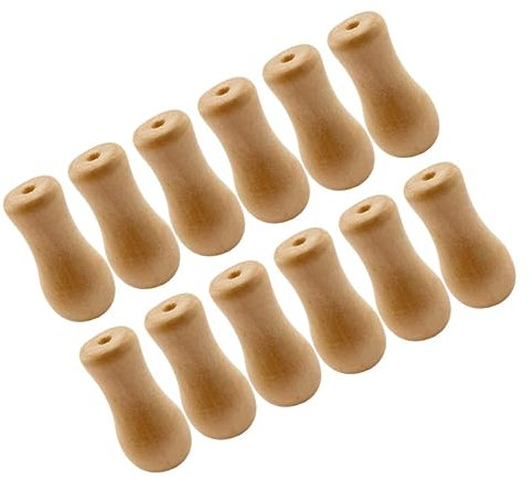 Ciieeo 12 Stück Jalousie Ersatzteile Zugschnur Ende Mini Jalousie Kordelgriff Holz