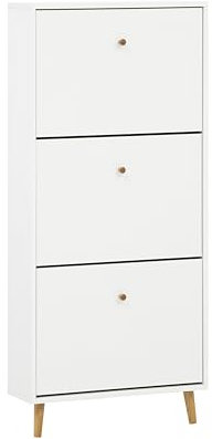 Schildmeyer Bjarne Schuhschrank 158673, weiß matt, 59,8 x 19,5 x 131 cm, platzsparend durch geringe Tiefe