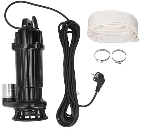1100 W Abwasser-Tauchpumpe mit 10 M PE-Wasserschlauch für die Abwasserentsorgung (EU-Stecker)