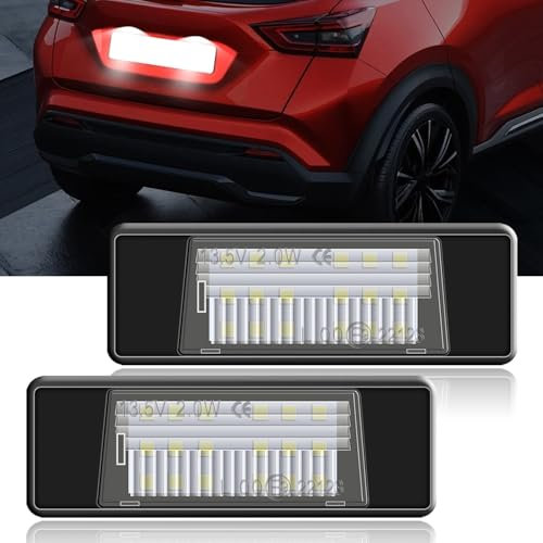Erato LED License Number Plate Lights CanBus Error Free Compatible with X-Trail T31 Qashqai J10 J11 Juke F15 NP300 Navara D23 Note E12 Q50 etc