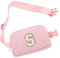 Personalisierte Initialen Bauchtasche, Cord-Crossbody Bag Damen Rosa Brustbeutel Gürteltasche Umhängetasche, Schultertasche Brusttaschen für Reise Fahren Wandern, Geburtstag Geschenk für Mädchen(S)