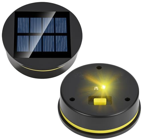 Solarleuchte Ersatzteile, GuKKK Solar Ersatzdeckel 8cm für Solarleuchte Außenlaternen, 1.2V 600mAh, IP45 Wasserdicht, LED Solarmodule ersatz für Garten Laterne Terrasse Beleuchtung (2 Stück)