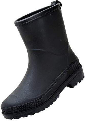Stivali di gomma da donna, imbottiti, invernali, corti, in gomma, antiscivolo, impermeabili, impermeabili, comode da cucina, da giardino, da donna, Nero , 39 EU