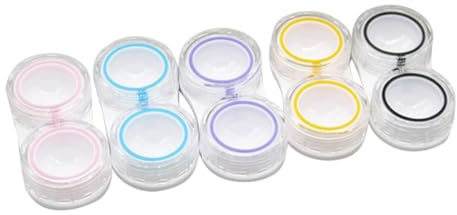 LRXIYODE 15 Stück Teiliges Set Kontaktlinsen Aufbewahrungsbox Auslaufsicher Doppelte Box Tragbare Linsenbehälter Blau Gelb Schwarz für Reisen und Outdoor Aktivitäten