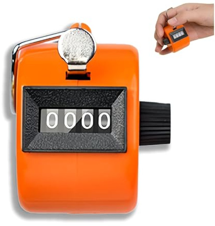 4-Digit Clicker Counter,Handheld Counter Hand Mechanical Counters Clickers,Golf Counter Clicker,People Counter Clicker,Number Clicker Counter,Mechanical Tally Counter for Shots,Knitting,orange
