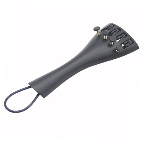 Saitenhalter für 3/4 und 4/4 Violine mit Feinstimmern | Inklusive 4 Stück und Schwanzsaitendraht, Schwarz, Aluminiumlegierung und Kunststoff, für Wartung