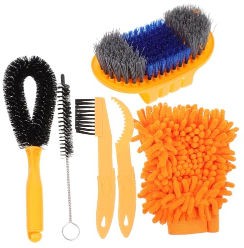 SOPOTUTU Bike Chain Cleaner Cleaning Tool for Mountain Bike Maintenance Kit with Bristle Brushes for Cassette Derailleur and Stubborn Stain Removal