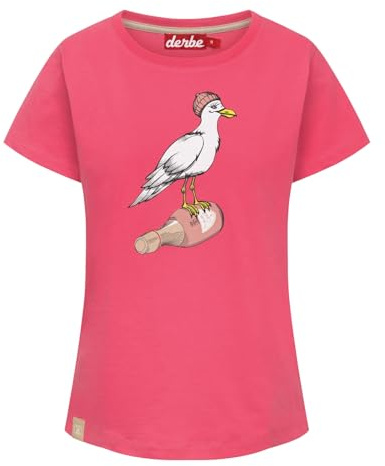 derbe Damen Rundhalsshirt T-Shirt Sturmmöwin, Farbe:Pink, Artikel:-0387/9389 Azalea/Rose tan, Größe:M
