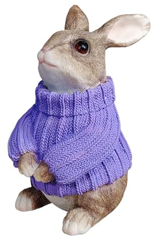 colourliving Hasen Deko Figuren XL Osterhasen Figuren Groß witzige Osterhasen mit Pullover (Lila)
