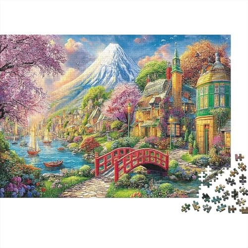 Puzzle 1000 Teile Ökologisch Recycled Pappe Fantasy-Burg Paris Panorama für Erwachsene - Kreativität, Wanddekoration & Jubiläumsgeschenk, 52x38cm