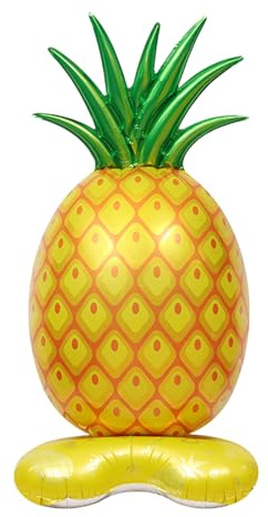 Mavouri Hawaii Deko Ananas Ballons Stehend, XXL Luftballon Ananas Deko, Hawaii Ananas Deko Folienballon Stehend, Hawaii Party Deko Luftballons Stehender für Gartendeko Draußen, Sommer Pool Party