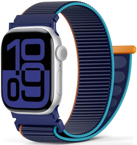 Correa Nylon Compatible con Apple Watch 40mm 42mm 46mm 44mm 45mm 41mm 38mm 49mm, Correa de Repuesto Ajustable para Apple Watch Ultra SE Series 11 10 9 8 7 6 5 4 3 2 1, Hombre Mujer