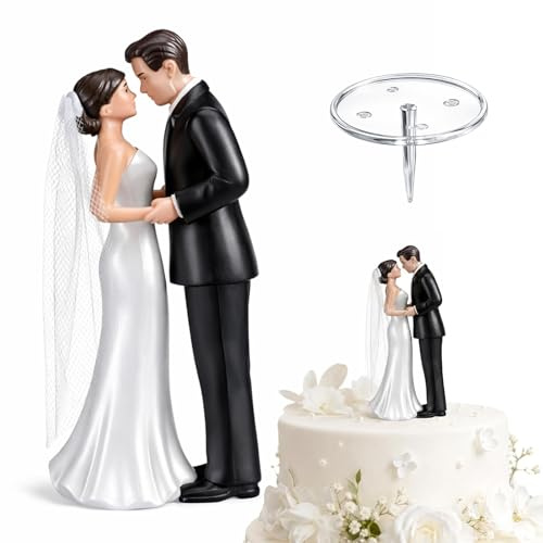 Brautpaar Figuren, Hochzeitstorte Deko für festliche Anlässe, Tortenfigur Hochzeit als elegantes Highlight, Hochzeitspaar Figuren Set mit feinen Details, Einzelstück für Tortenverzierungen