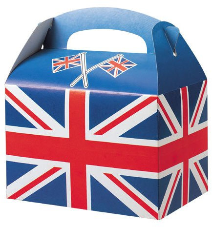 20 Childrens Kids Union Jack Carry Food Meal Picnic Birthday Party Bag Boxes